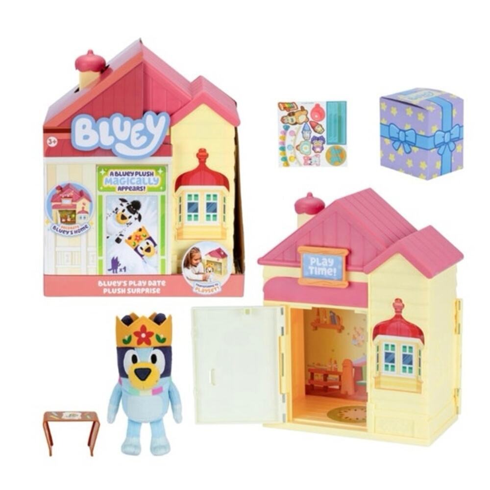 Bluey Play Date Plush Surprise House Set with Plush & Stickers Playset‎ NEW - Picture 7 of 15